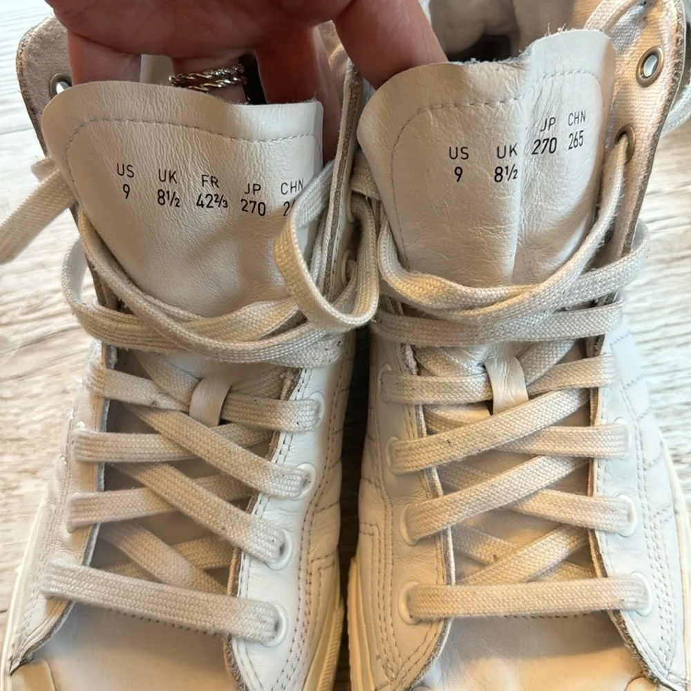 Adidas Nizza Leather Hi Top Sneakers White size 9